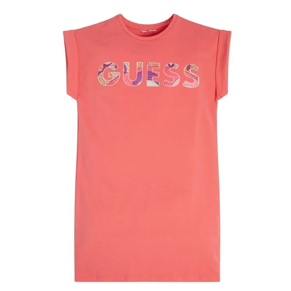 GUESS Girls Plastic Pink Stretch Terry‎ Shirt Dress Size 12